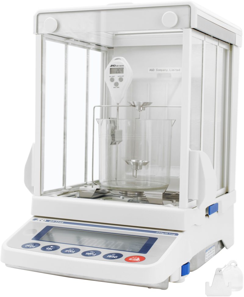 Analysenwaage A&D GF-A mit optionalem Dichtebestimmungskit GXA-14