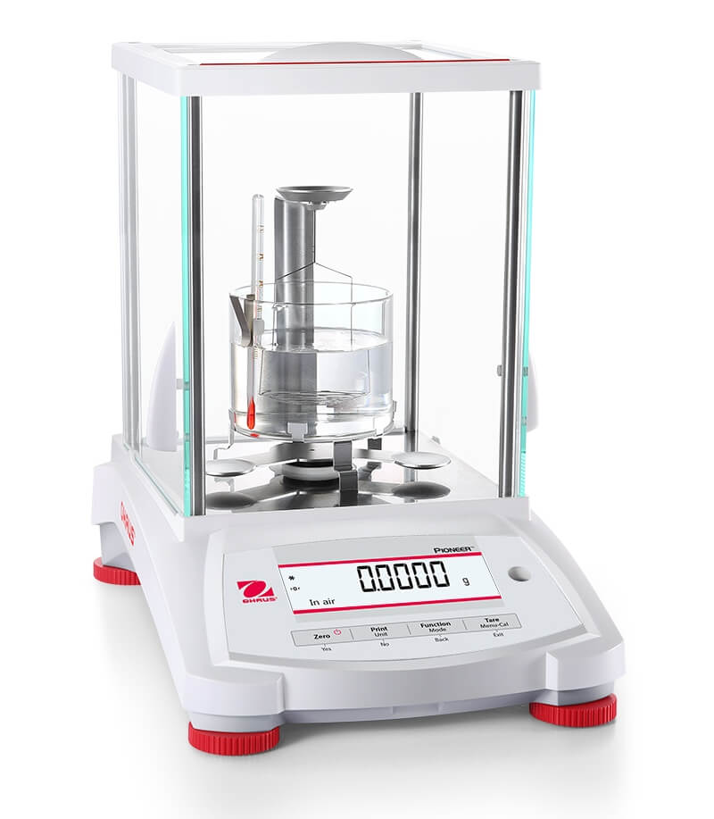 Dichtebestimmung mit Ohaus Pioneer Analytical PX Analysenwwage