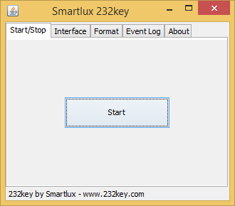 Start/Stop-Tap: 232key Software für RS-232