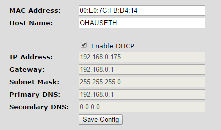 IP-Adresse an Ohaus-Waage einstellen (ber Web-Interface)