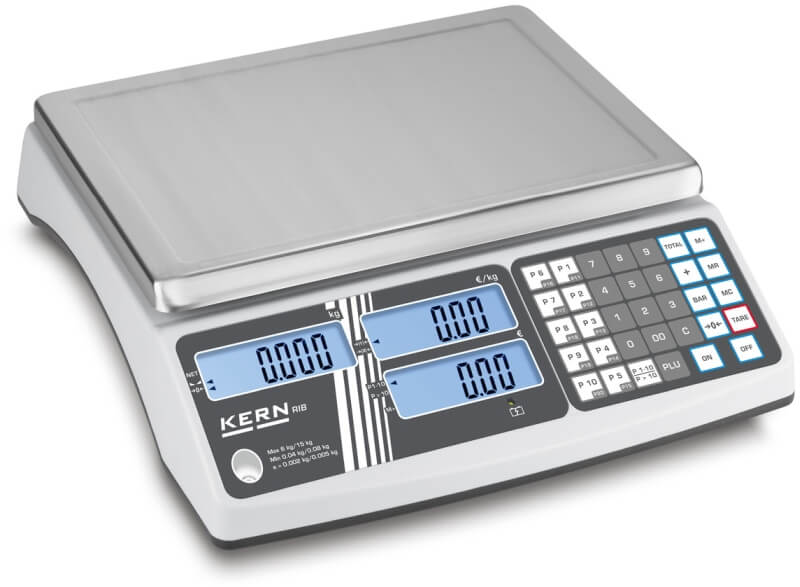 Geeichte Ladenwaage Kern RIB mit Kundendisplay auf Rückseite Geeichte Ladenwaage Kern RIB mit Kundendisplay auf Rückseite
