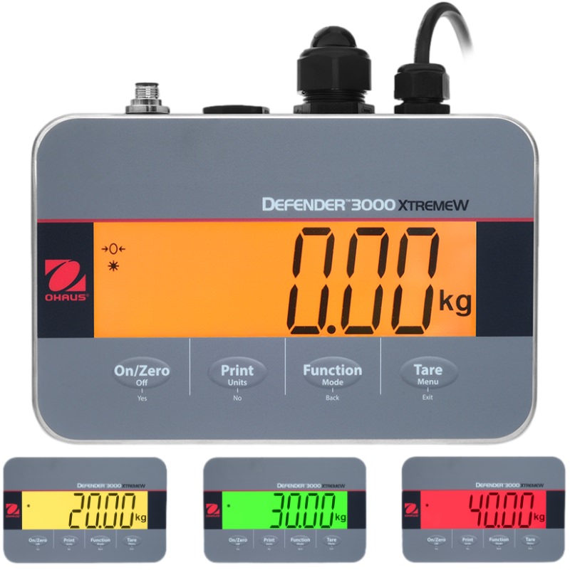 Edelstahl-Anzeigegert der Plattformwaage Ohaus Defender 3000 Hybrid Low Profile