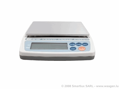 360�-Ansicht geeichte Waage A&D EW-1500i-EC