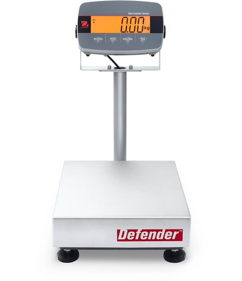 Geeichte Waage Ohaus Defender 3000-M Standard mit Plattformgröße 305 x 355 mm