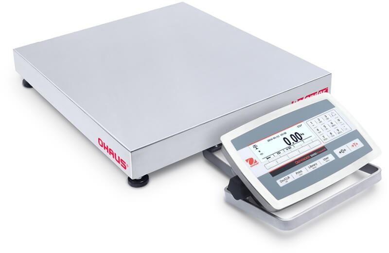 Geeichte Waage Ohaus Defender 5000-M Edelstahl (Dual Range) Low Profile mit Plattform 500 x 500 mm