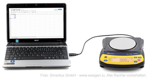 USB-Waage (Human Interface Device) A&D EJ: Datenerfassung mit Google Docs