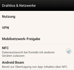NFC Einstellung unter Android 4.1.1